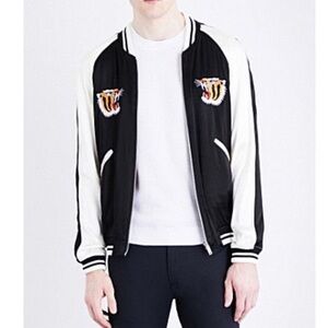 Sandro Reversible Embroidered Satin
Souvenir Bomber Jacket